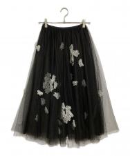 RED VALENTINO (レッドヴァレンティノ) 花柄チュールスカート ブラック サイズ:38