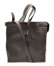 TOD'S (トッズ) Di フォリオ レザー2WAYバッグ ブラウン
