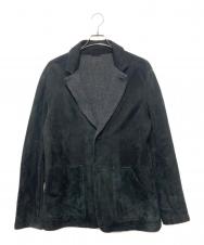 EMPORIO ARMANI (エンポリオ アルマーニ) ダブルフェイスムートンテーラードジャケット ブラック サイズ:Ｓ