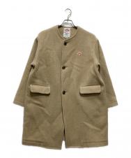 DANTON (ダントン) WOOL LIGHT PILE /ノーカラーロングコート ブラウン サイズ:36