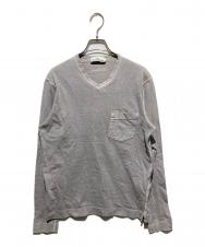 STONE ISLAND (ストーンアイランド) 15AW VネックロングスリーブTシャツ グレー サイズ:M