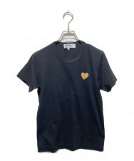 PLAY COMME des GARCONS (プレイコムデギャルソン) ゴールドハートワッペンTシャツ ブラック サイズ:M