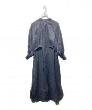 HYKE (ハイク) LINEN BALLOON SLEEVE DRESS ブラック サイズ:1