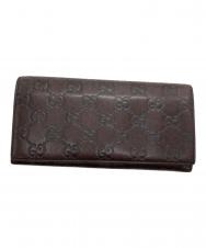 GUCCI (グッチ) グッチシマレザーウォレット ブラウン サイズ:表記なし