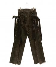 H&M (エイチアンドエム) LORENA SARAVIA ブラウンフェードギミックデニムパンツ ブラウン サイズ:SIZE　M