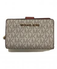 MICHAEL KORS (マイケル・コース) PVCシグネチャーL字折り財布 ホワイト