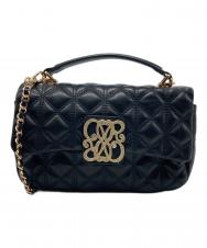 RANDA (ランダ) 2WAYモノグラムビジューキルティングバッグ ブラック