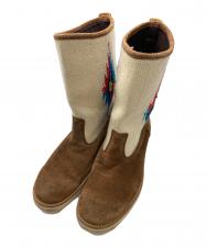 modernwork (モダンワーク) TRUJILLO'S (トルフィリオス) チマヨ柄×スウェード切替ロングブーツ ブラウン サイズ:8