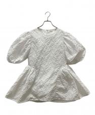 CECILIE BAHNSEN (セシリーバンセン) バックオープンジャガードブラウス/ubah top ホワイト サイズ:M