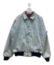 identity inc (-) バックワッペン デニムブルゾン ネイビー サイズ:XL
