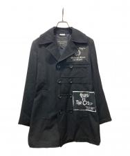 COMME des GARCONS HOMME PLUS (コムデギャルソンオムプリュス) グラフィックパッチPコート ブラック サイズ:S