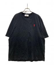 AMI Alexandre Mattiussi (アミアレクサンドルマテュッシ) ハートロゴ刺繍Tシャツ ブラック サイズ:L