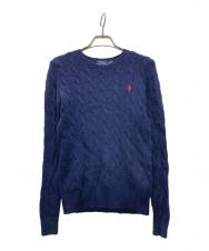 POLO RALPH LAUREN (ポロ・ラルフローレン) ケーブルニット ネイビー サイズ:XS