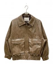 SLY (スライ) FAUX LEATHER ZIP UP ブルゾン/フォーレザージップアップブルゾン ブラウン サイズ:FREE