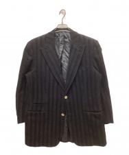 HERMES (エルメス) クルードセル銀ボタンウール親子コーデュロイテーラードジャケット ブラック サイズ:54