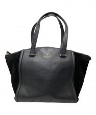Kate Spade (ケイトスペード) スウェード切替レザートートバッグ ネイビー