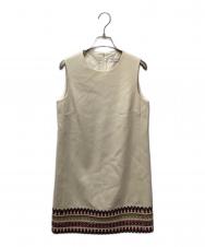 RED VALENTINO (レッドヴァレンティノ) ウールノースリーブワンピース ベージュ サイズ:38