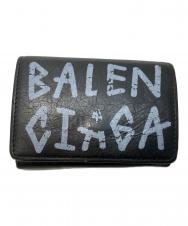 BALENCIAGA (バレンシアガ) グラフィティ ペイント ミニウォレット ブラック