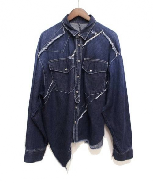 中古 古着通販 Mihara Yasuhiro ミハラヤスヒロ パッチワークデニムシャツ ネイビー サイズ Free ブランド 古着通販 トレファク公式 Trefac Fashion