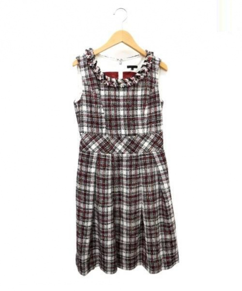 中古 古着通販 To Be Chic トゥビーシック フルラージュツイードワンピース ピンク サイズ 38 ブランド 古着通販 トレファク公式 Trefac Fashion