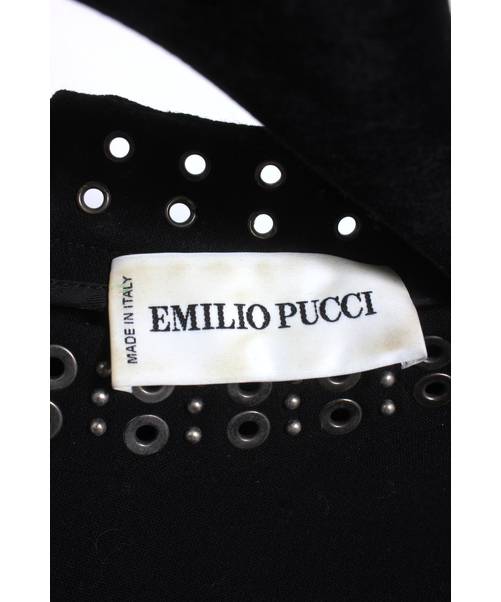Emilio Pucci (エミリオプッチ) ハトメスタッズワンピース ブラック サイズ:36