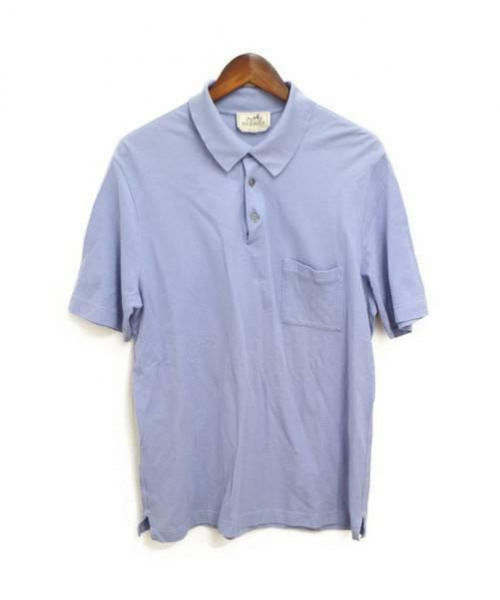 HERMES（エルメス）HERMES (エルメス) Hロゴポロシャツ ブルー サイズ:XLの古着・服飾アイテム