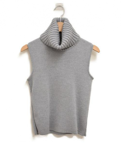 中古 古着通販 Chanel シャネル ココマーク付ノースリーブタートルニット グレー サイズ 38 ブランド 古着通販 トレファク公式 Trefac Fashion
