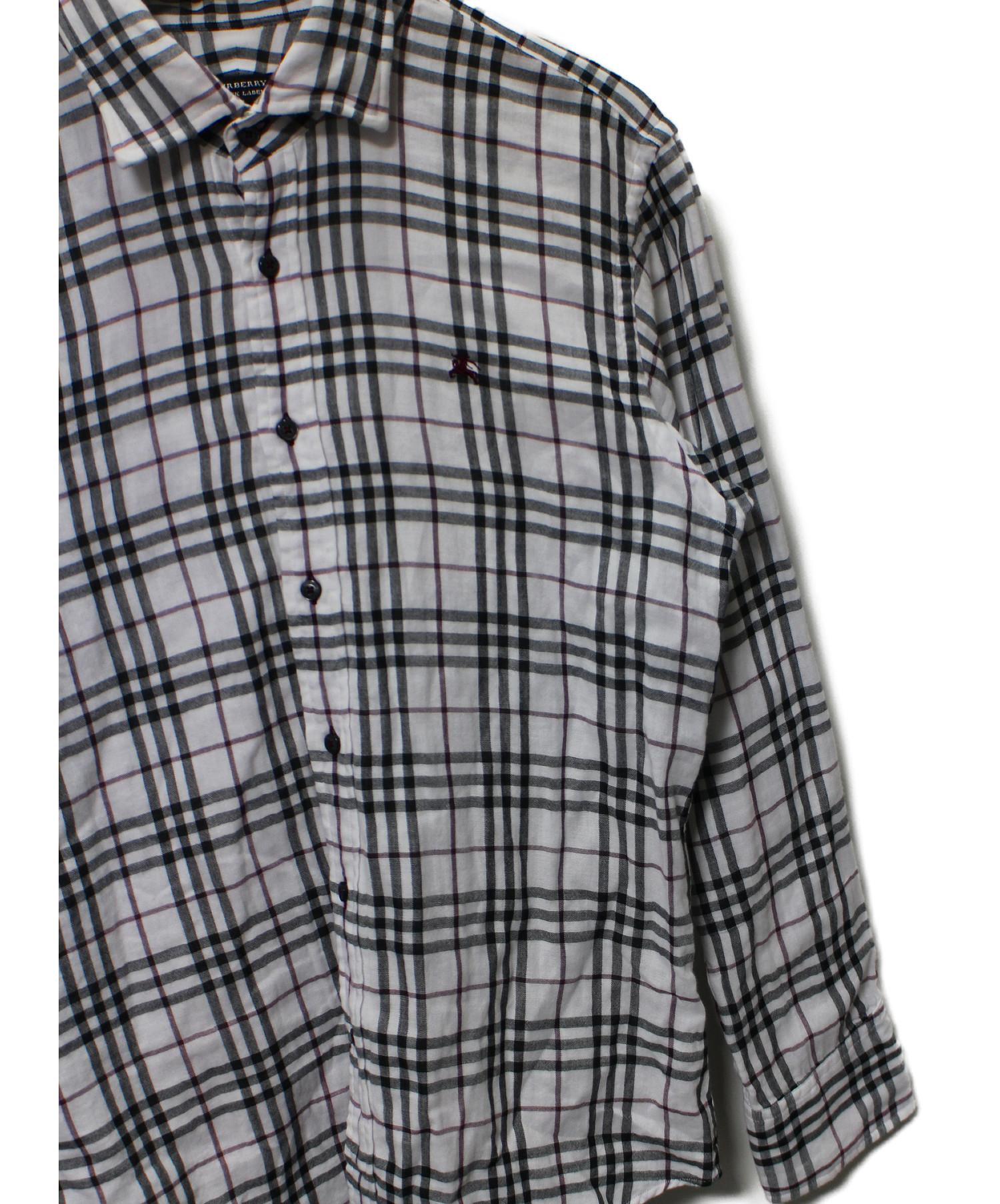 BURBERRY BLACK LABEL (バーバリーブラックレーベル) ガーゼチェックシャツ サイズ:SIZE 2(M相当)