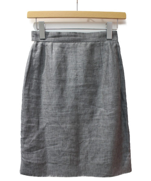 CHANEL（シャネル）CHANEL (シャネル) サイドラインタイトスカート グレー サイズ:36 シルクの古着・服飾アイテム