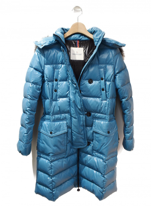 MONCLER（モンクレール）MONCLER (モンクレール) GENEVRIER/ファー付ダウンコート ブルー サイズ:152cmの古着・服飾アイテム