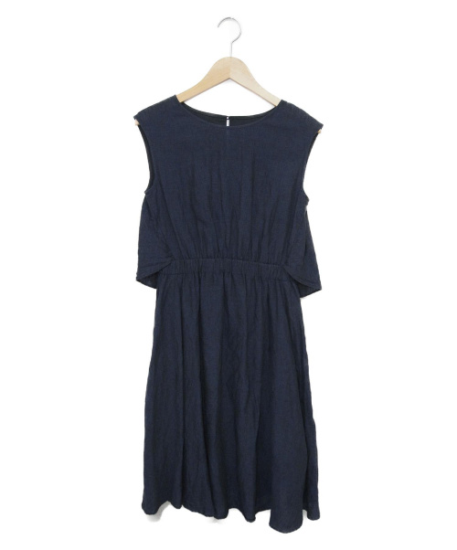 中古 古着通販 Brahmin ブラーミン リネンノースリーブワンピース ネイビー サイズ 38 参考定価24 000円 ブランド 古着通販 トレファク公式 Trefac Fashion