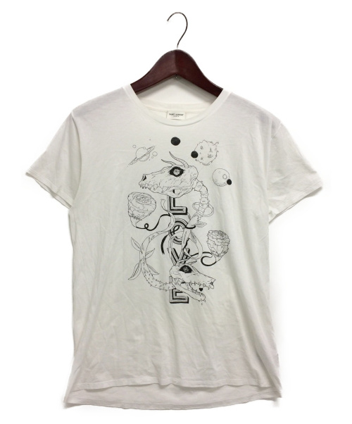 Saint Laurent Paris（サンローランパリ）Saint Laurent Paris (サンローランパリ) Grimes Love T-shirt ホワイト サイズ:Lの古着・服飾アイテム