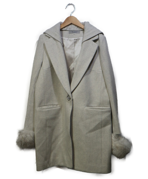 中古 古着通販 Rirandture リランドチュール ファー付きチェスターコート グレー サイズ 2 ブランド 古着通販 トレファク公式 Trefac Fashion