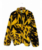 ARIES（アリーズ）の古着「Leopard-Print Faux Fur Half-Zi」｜イエロー