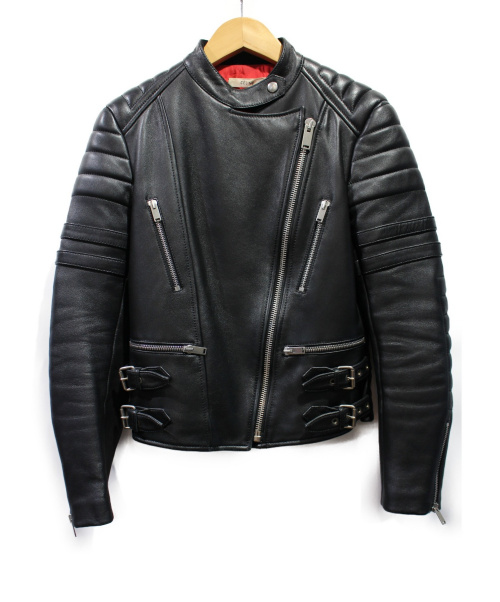 CELINE（セリーヌ）CELINE (セリーヌ) バイカージャケット ブラック サイズ:36 シープスキンの古着・服飾アイテム