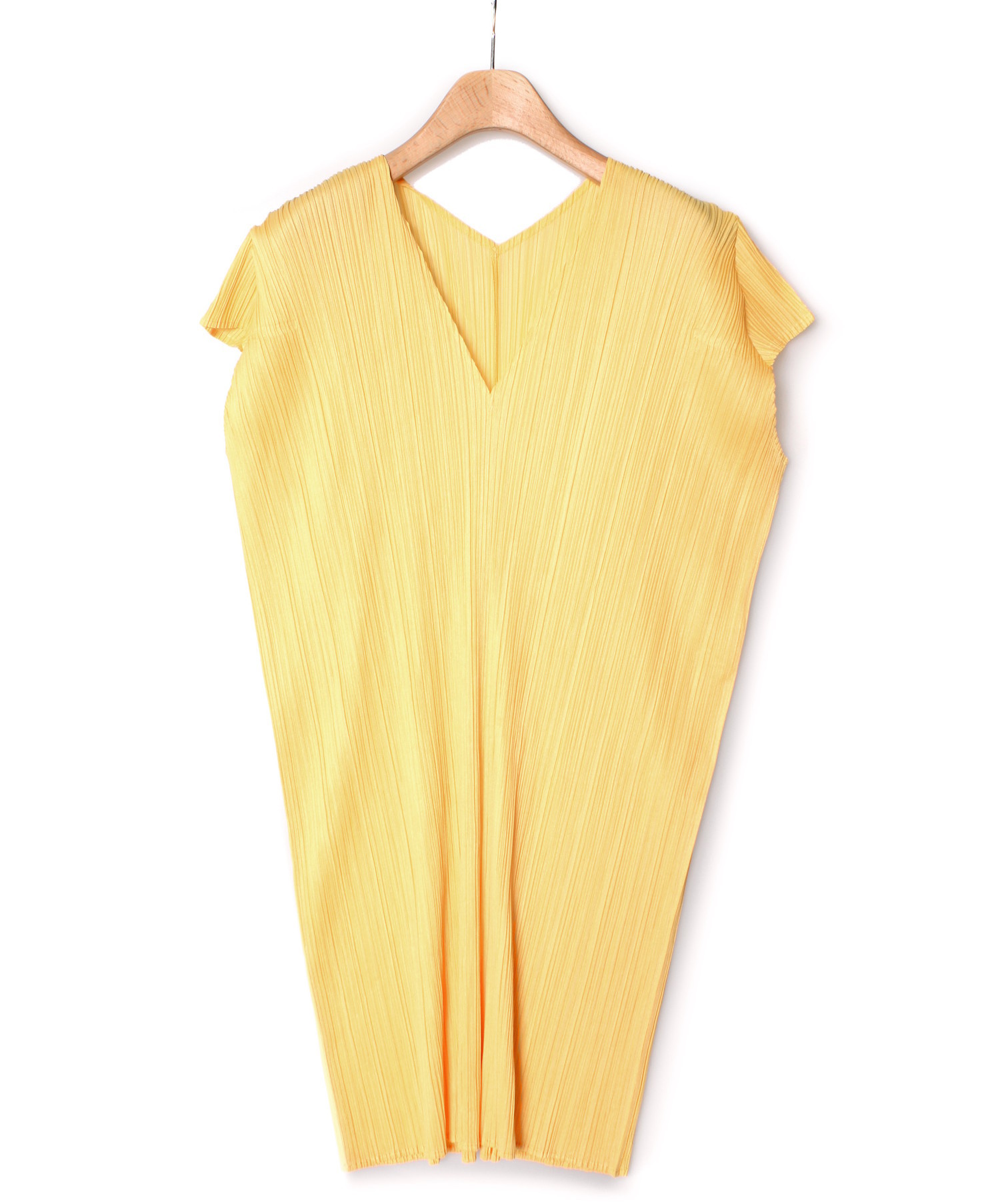 中古 古着通販 Pleats Please Issey Miyake プリーツ プリーズ イッセイ ミヤケ ノースリーブワンピース イエロー サイズ 3 ブランド 古着通販 トレファク公式 Trefac Fashion