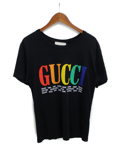 GUCCI（グッチ）GUCCI (グッチ) 18AW／シティプリントTシャツ ブラック サイズ:XSの古着・服飾アイテム