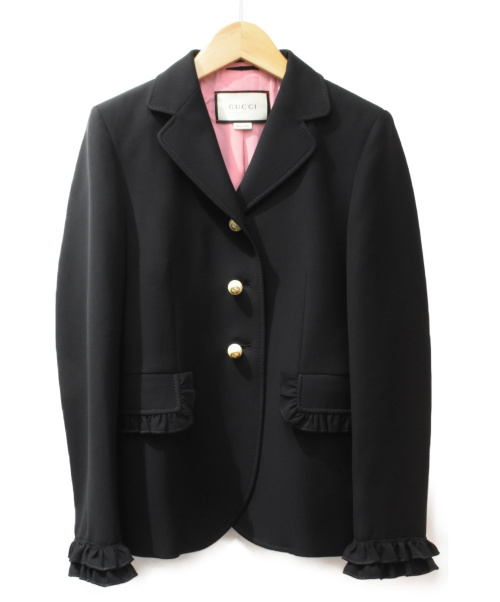 GUCCI（グッチ）GUCCI (グッチ) テーラードジャケット ブラック サイズ:38の古着・服飾アイテム
