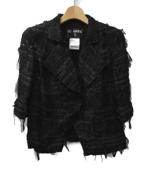 CHANEL（シャネル）CHANEL (シャネル) ツイードジャケット ブラック サイズ:36の古着・服飾アイテム