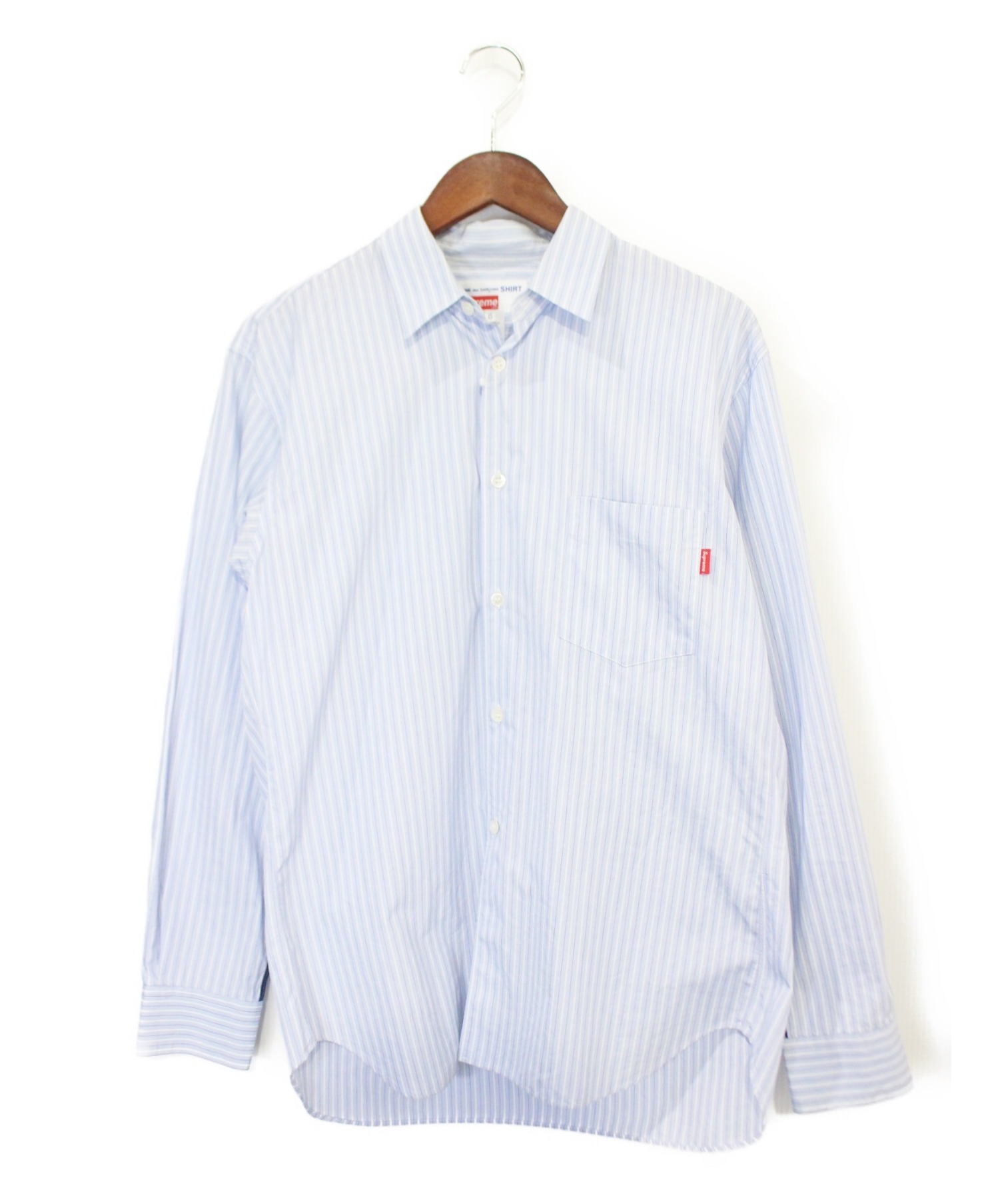 SUPREME × COMME des GARCONS SHIRT (シュプリーム × コムデギャルソンシャツ) 12SS L/S Gusset  Shirt スカイブルー サイズ:XS