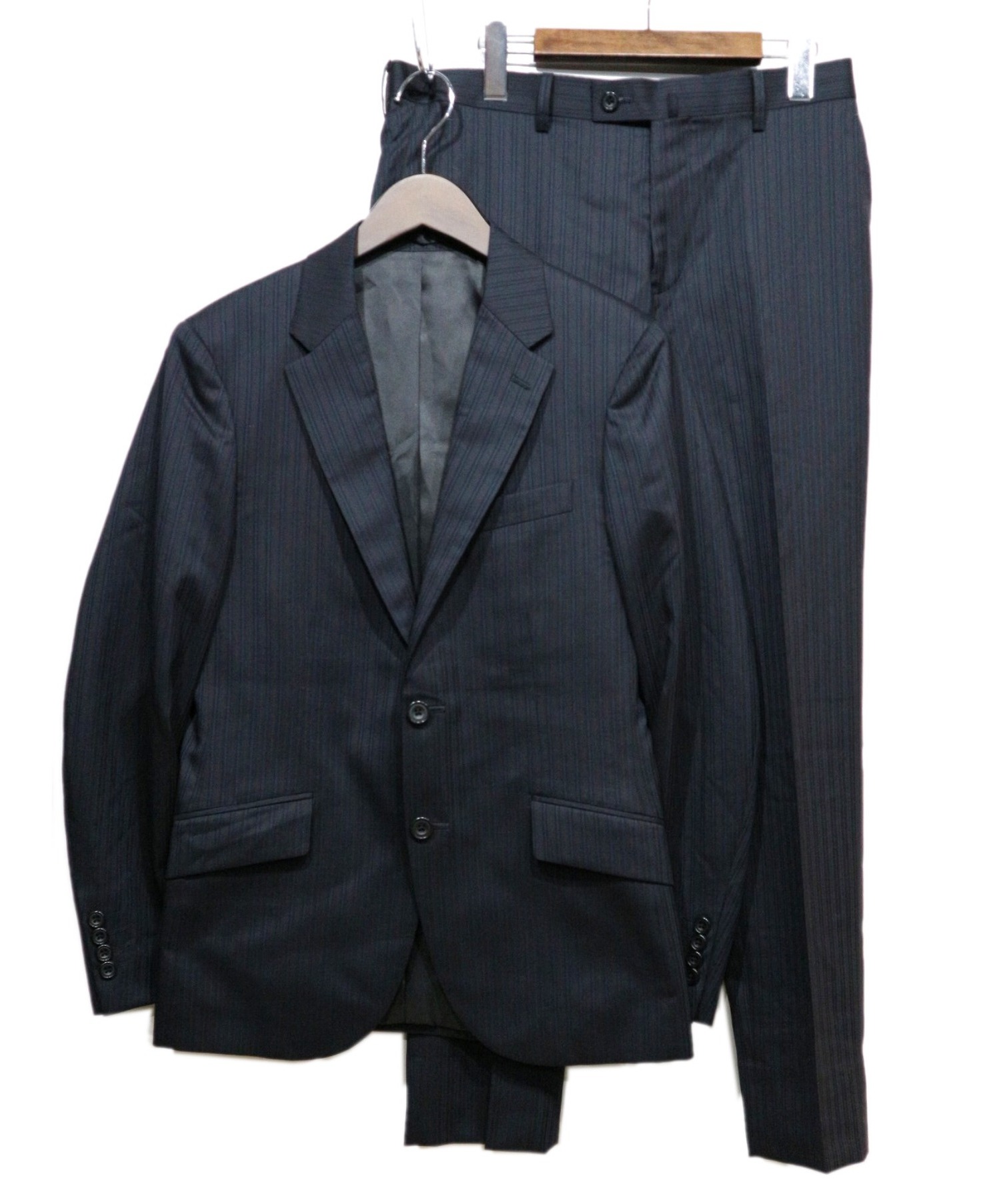 中古 古着通販 Mens Bigi メンズビギ ストライプ2bスーツ ネイビー サイズ 表記無し ケアタグネーム有 ブランド 古着通販 トレファク公式 Trefac Fashion
