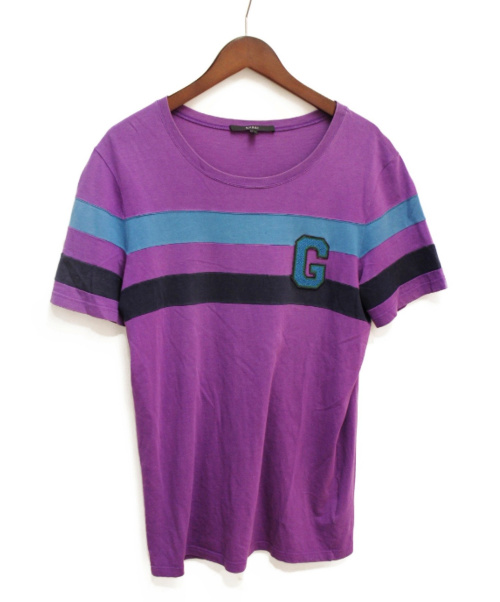 GUCCI（グッチ）GUCCI (グッチ) GワッペンTシャツ パープル サイズ:Lの古着・服飾アイテム