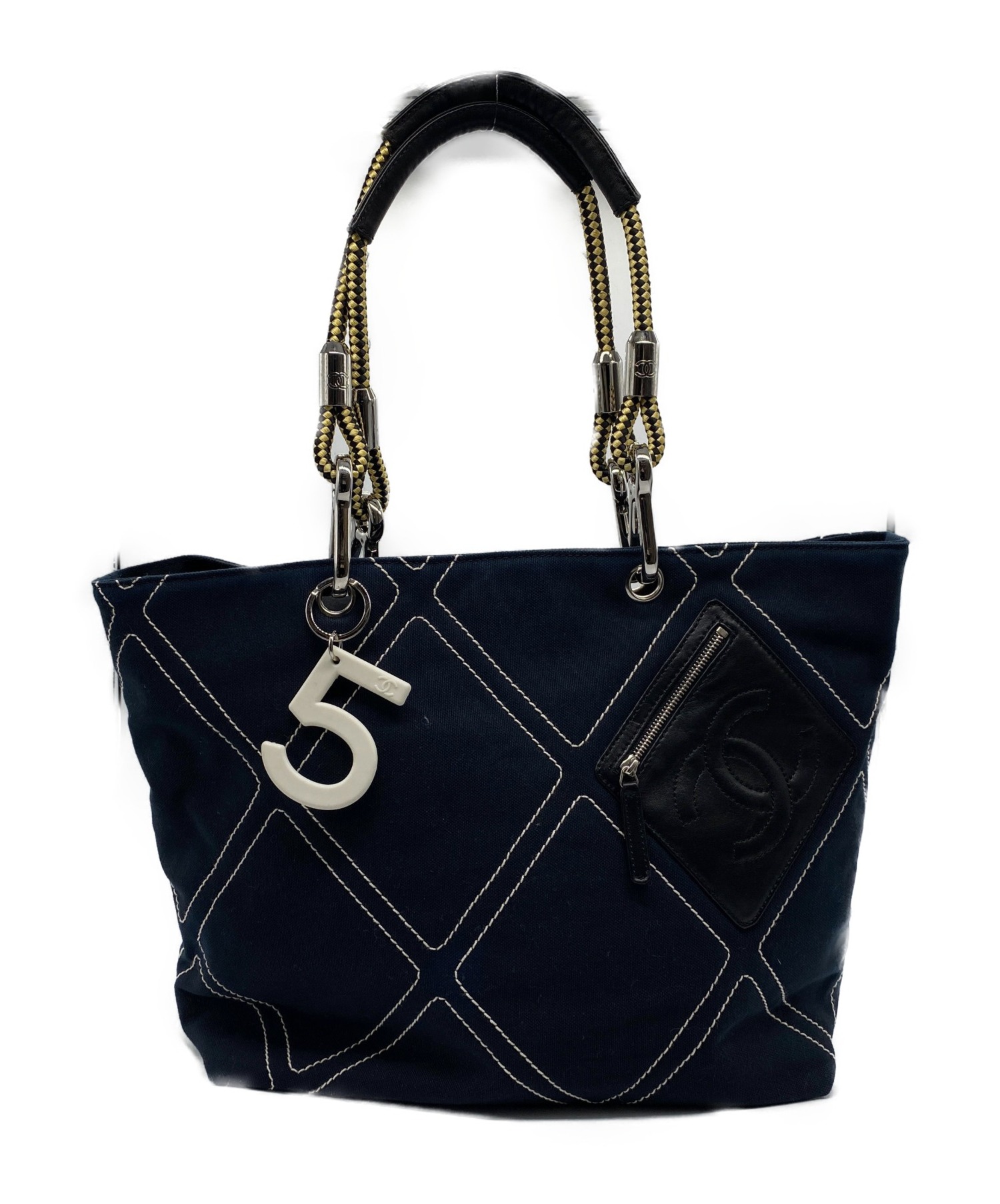 中古 古着通販 Chanel シャネル No 5キャンバスロープトートバッグ ネイビー 9630230 ブランド 古着通販 トレファク公式 Trefac Fashion