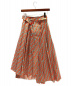 FENDI (フェンディ) Aラインアシメプリーツスカート オレンジ×ブルー サイズ:38 ズッカ柄：108000円