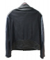 Maison Margiela (メゾンマルジェラ) 異素材切替八の字ライダースジャケット ブラック×グレー サイズ:52：39800円