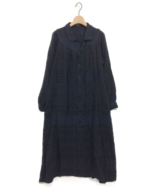 中古 古着通販 Ne Net ネネット Sp Potteryジャガードシャツワンピース ネイビー サイズ 2 ブランド 古着通販 トレファク公式 Trefac Fashion