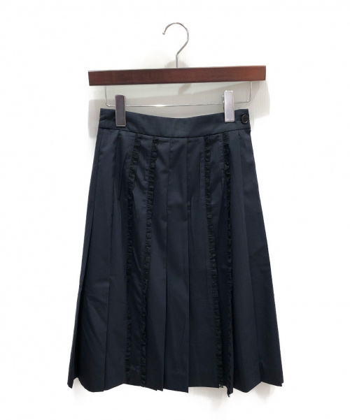 PRADA（プラダ）PRADA (プラダ) プリーツスカート ネイビー サイズ:36の古着・服飾アイテム