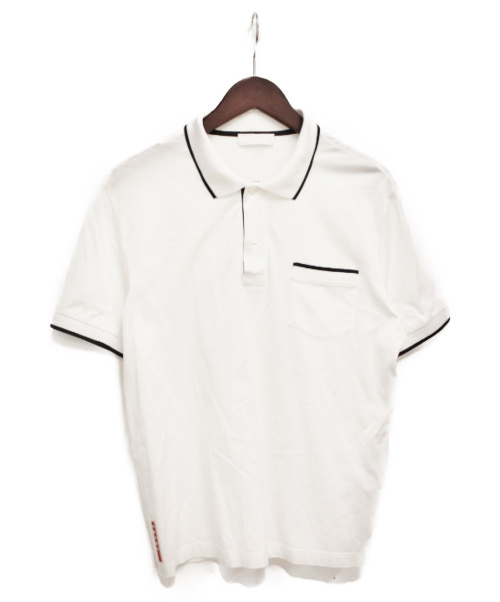 PRADA（プラダ）PRADA (プラダ) ポロシャツ ホワイト サイズ:Mの古着・服飾アイテム