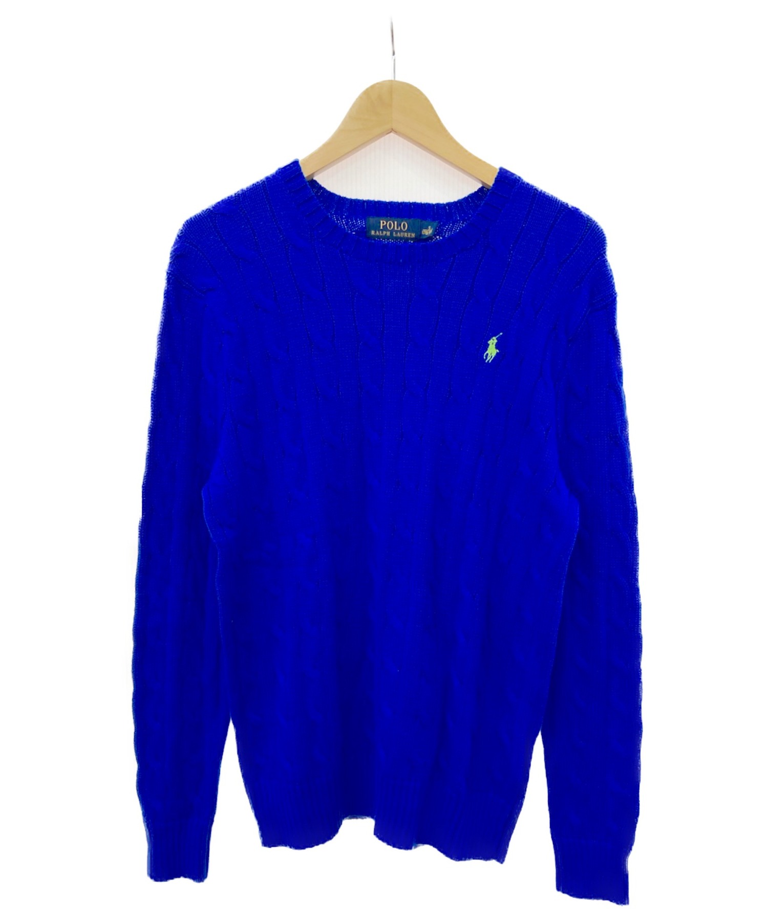 中古 古着通販 Polo Ralph Lauren ポロラルフローレン コットンケーブルニット ブルー サイズ S 170 92a 未使用品 ブランド 古着通販 トレファク公式 Trefac Fashion