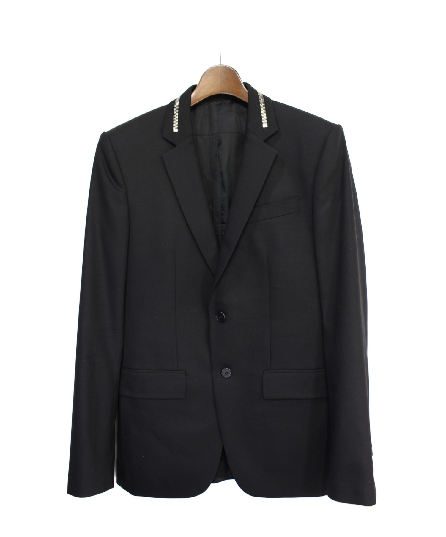 GIVENCHY (ジバンシィ) 襟ジップテーラードジャケット ブラック サイズ:46